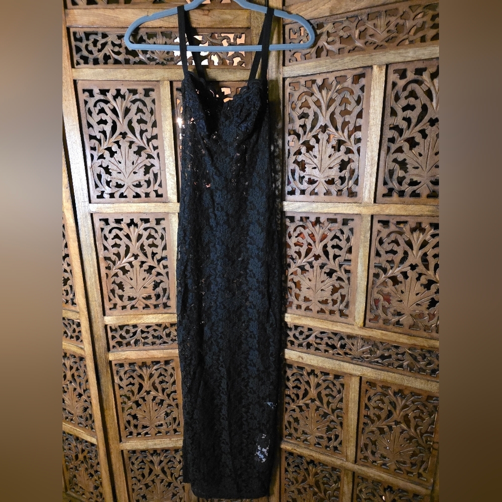 Chic Black Lace Slip Dress